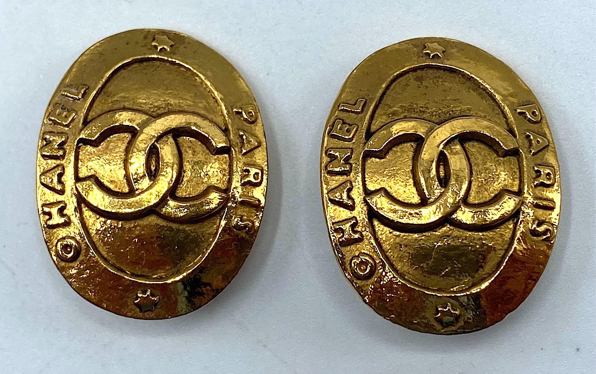 Women's Chanel Gold Button Earrings from 1991, Season 28