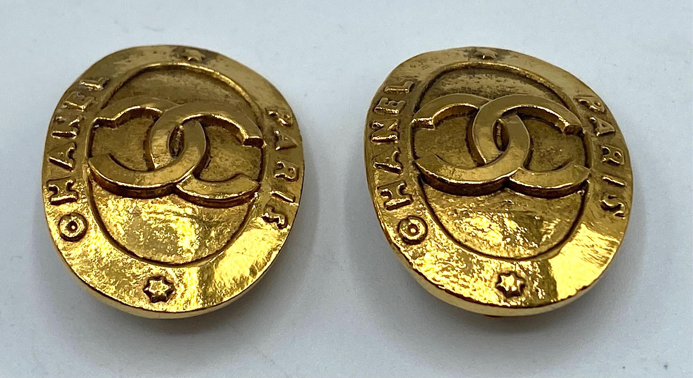 Chanel Gold Button Earrings from 1991, Season 28 1