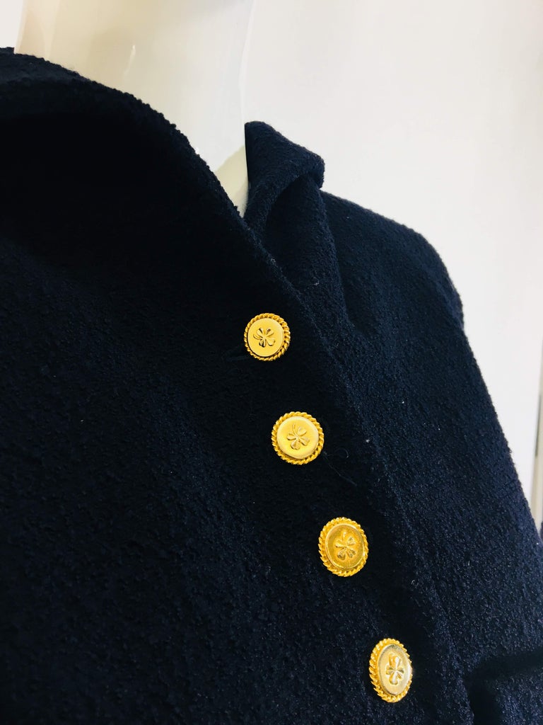 Chanel Gold Button Up Jacket at 1stDibs | navy jacket gold buttons