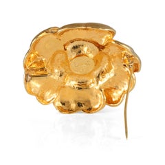 Chanel Gold Camellia Flower Pin