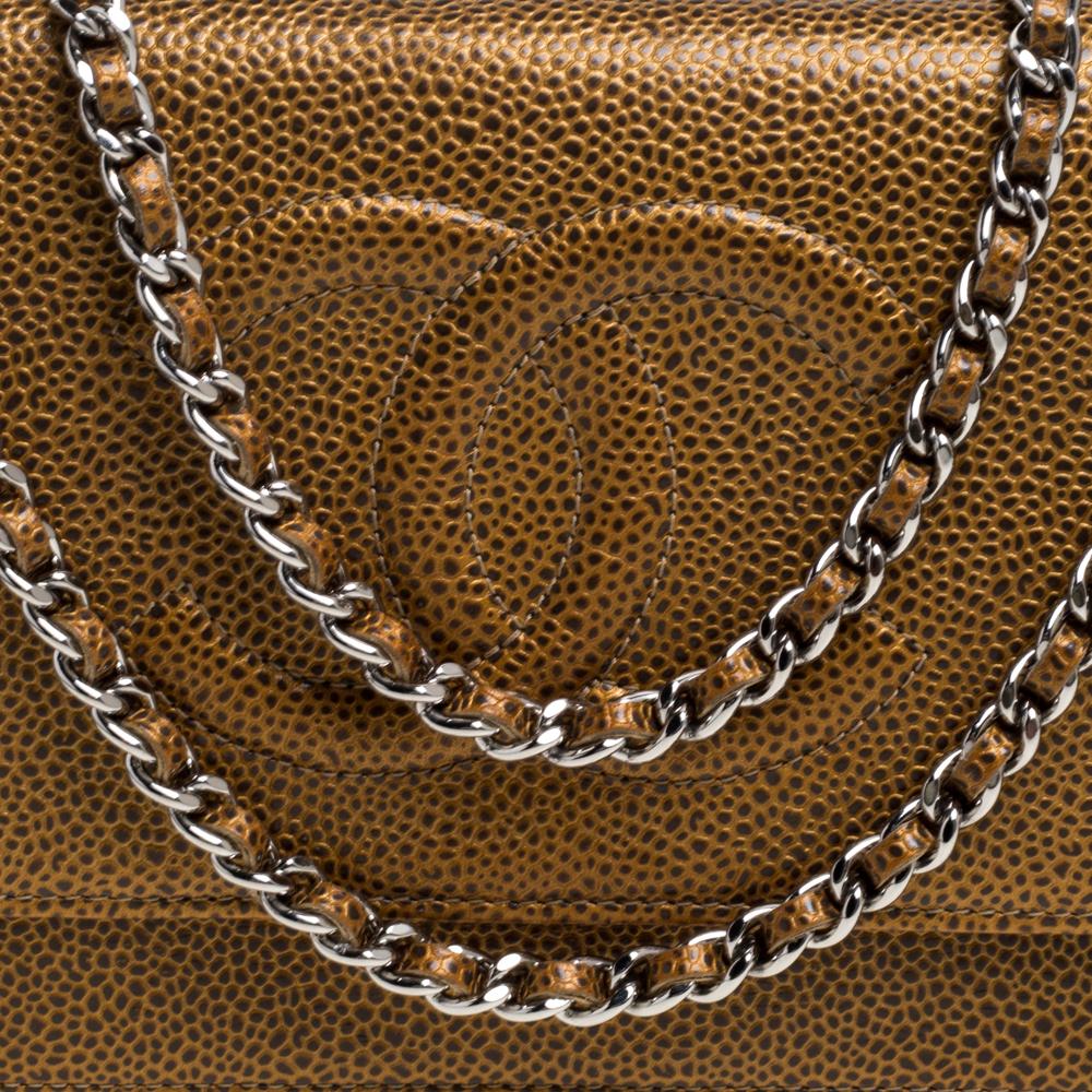 Chanel Gold Caviar Leather CC Timeless Wallet On Chain 1