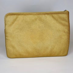 Chanel Gold Caviar Leather Medium O Case Clutch (Circa 2008)