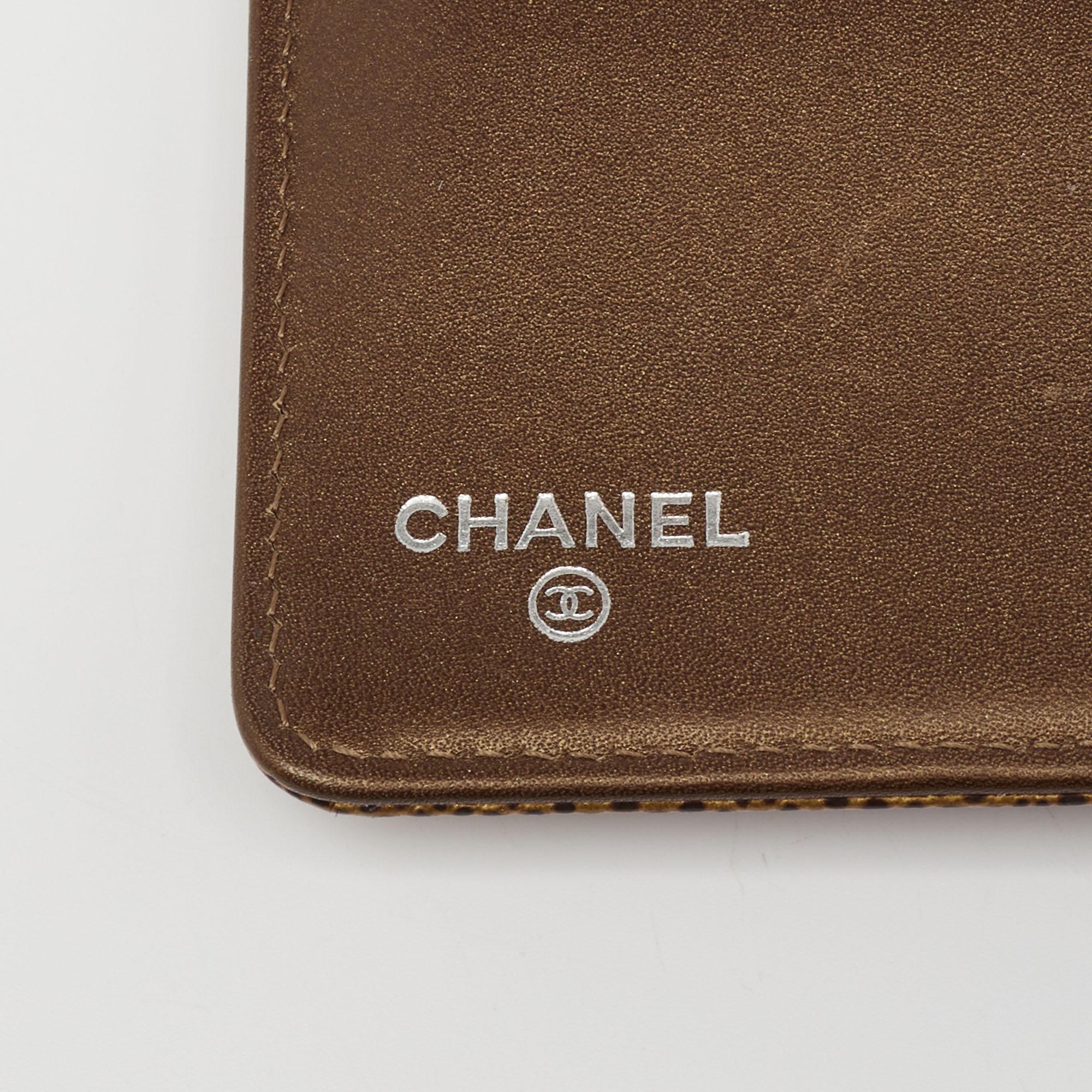 Chanel Gold Caviar Leather Timeless CC L Yen Wallet 5