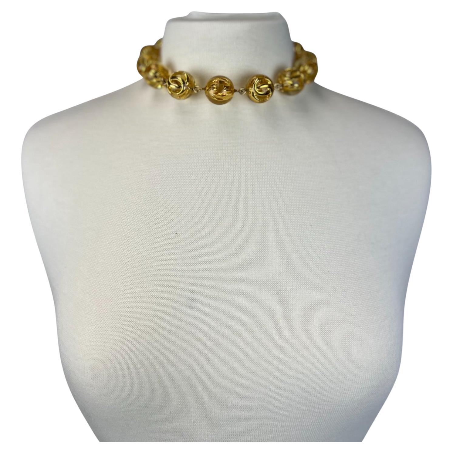 Chanel Gold CC Bauble Choker Ende der 1980er - Anfang der 1990er Jahre