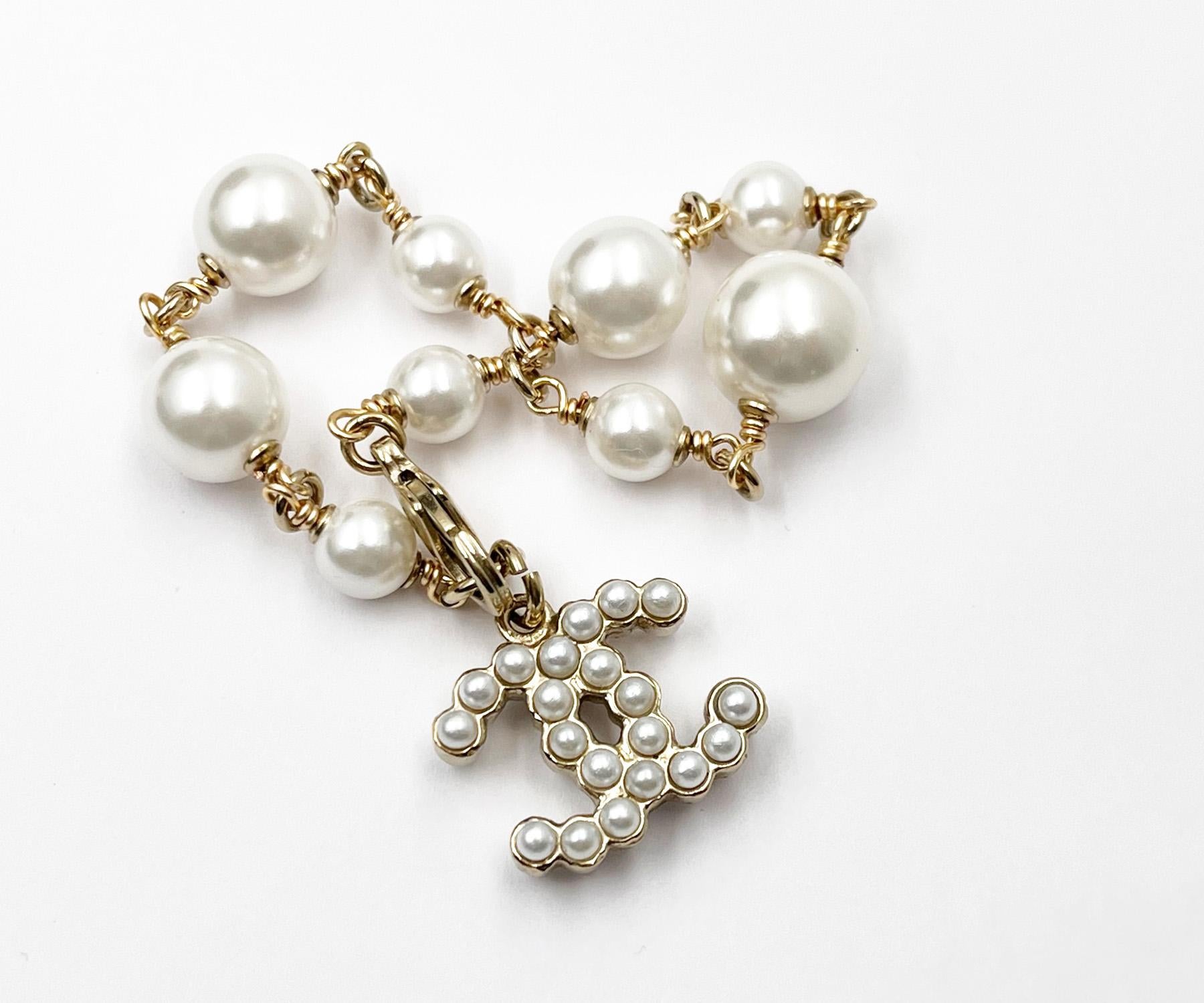 Artisan Chanel Gold CC Bubble Pearl Pearl Bracelet 
