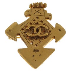 Chanel Gold CC Cross Brooch