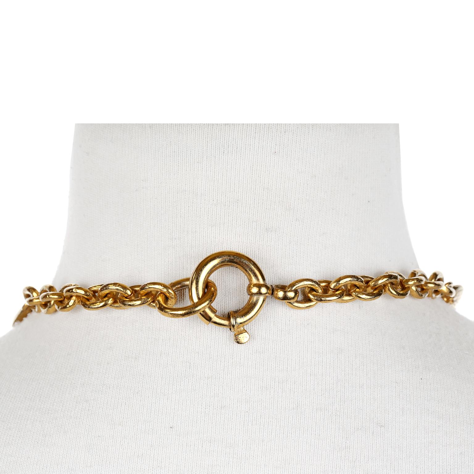 Women's Chanel Gold CC Cross Necklace