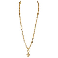 Chanel Gold CC Cross Necklace