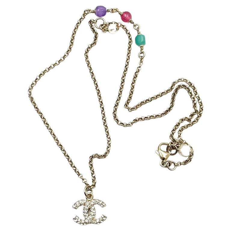 Chanel Enamel CC Pendant Necklace - Black, Gold-Tone Metal Pendant Necklace,  Necklaces - CHA53002