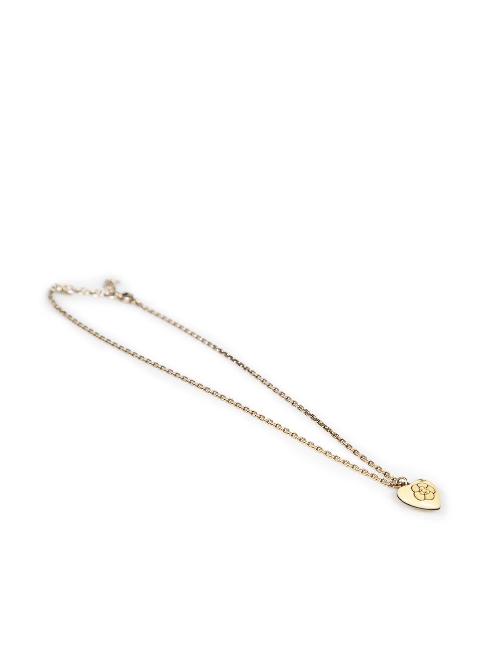Chanel Gold CC Heart Pendant Necklace In Good Condition In London, GB