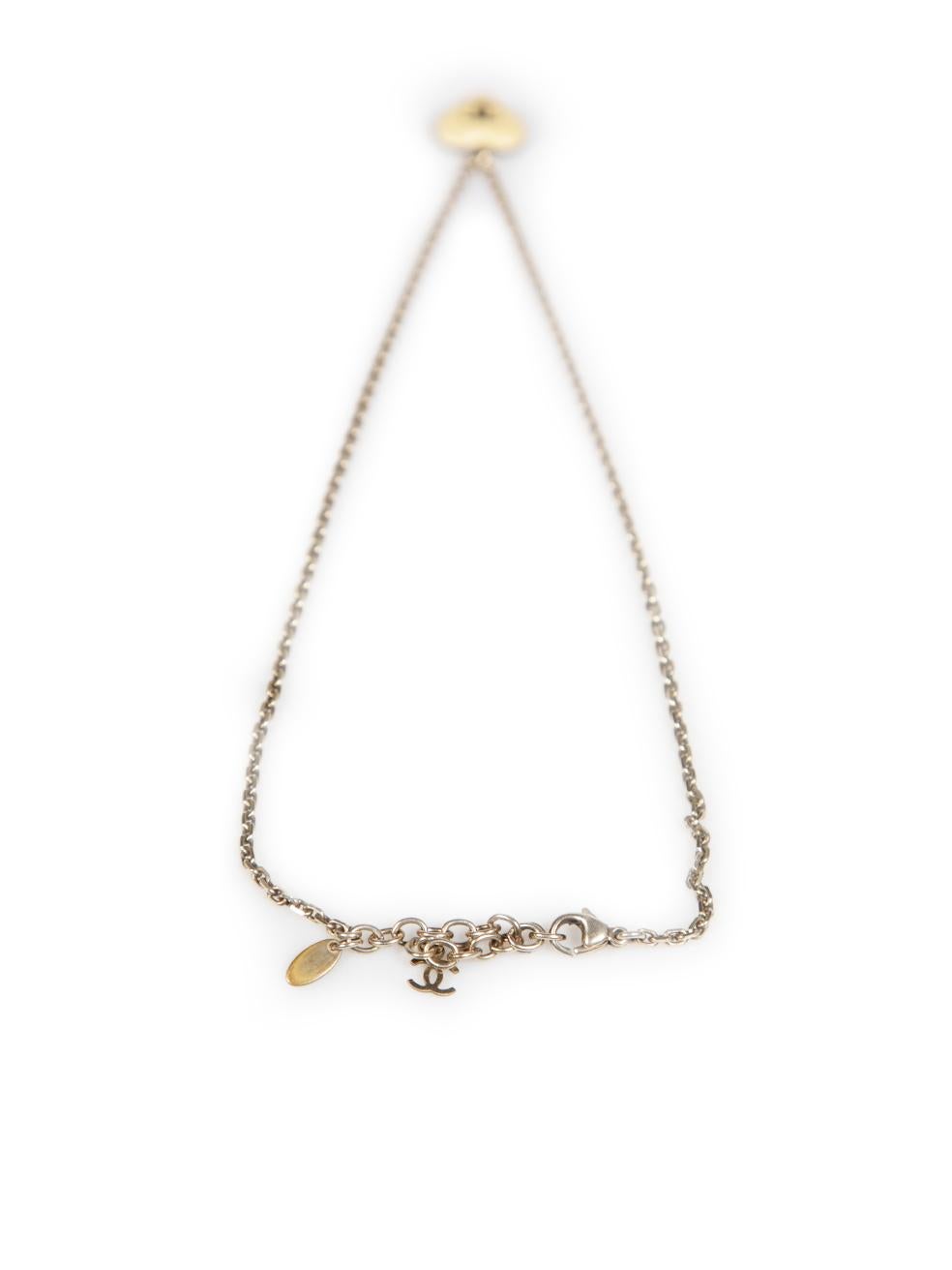 Women's Chanel Gold CC Heart Pendant Necklace