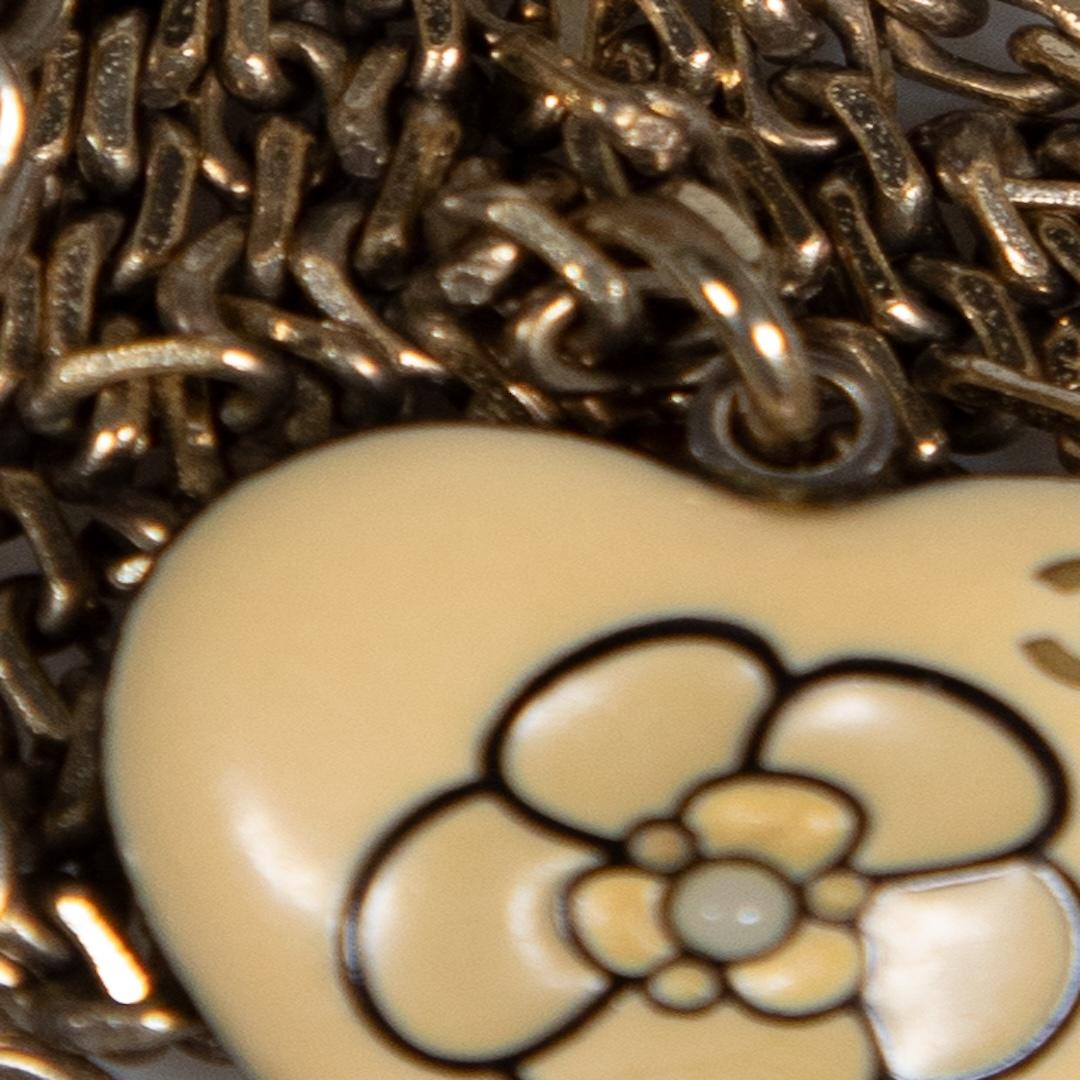Chanel Gold CC Heart Pendant Necklace 1
