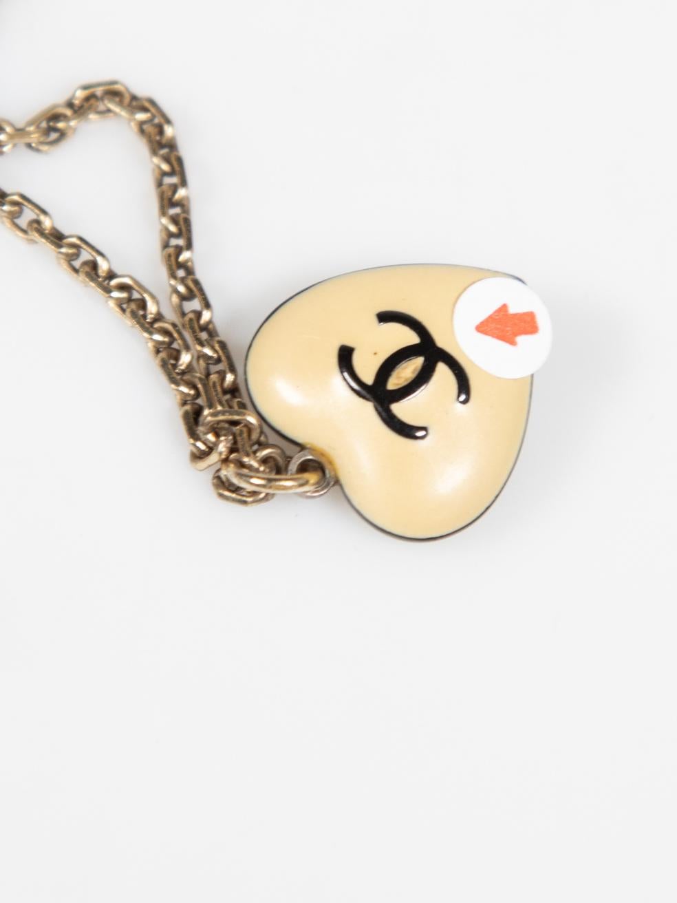 Chanel Gold CC Heart Pendant Necklace 2