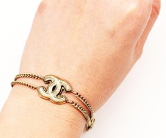 Chanel Gold CC Ice Glace Pop Up Doppelkettenarmband
