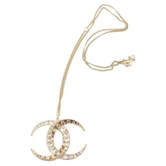 Chanel Gold CC Moonlight Paris Dubai Large Pendant Necklace