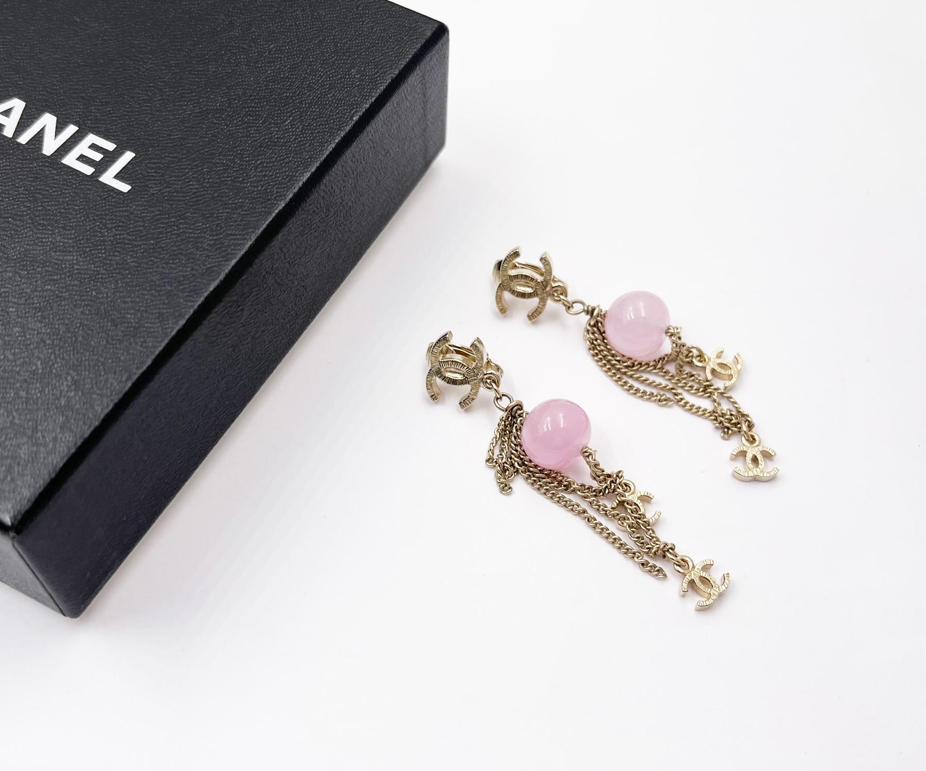 chanel earrings cc pearl drop