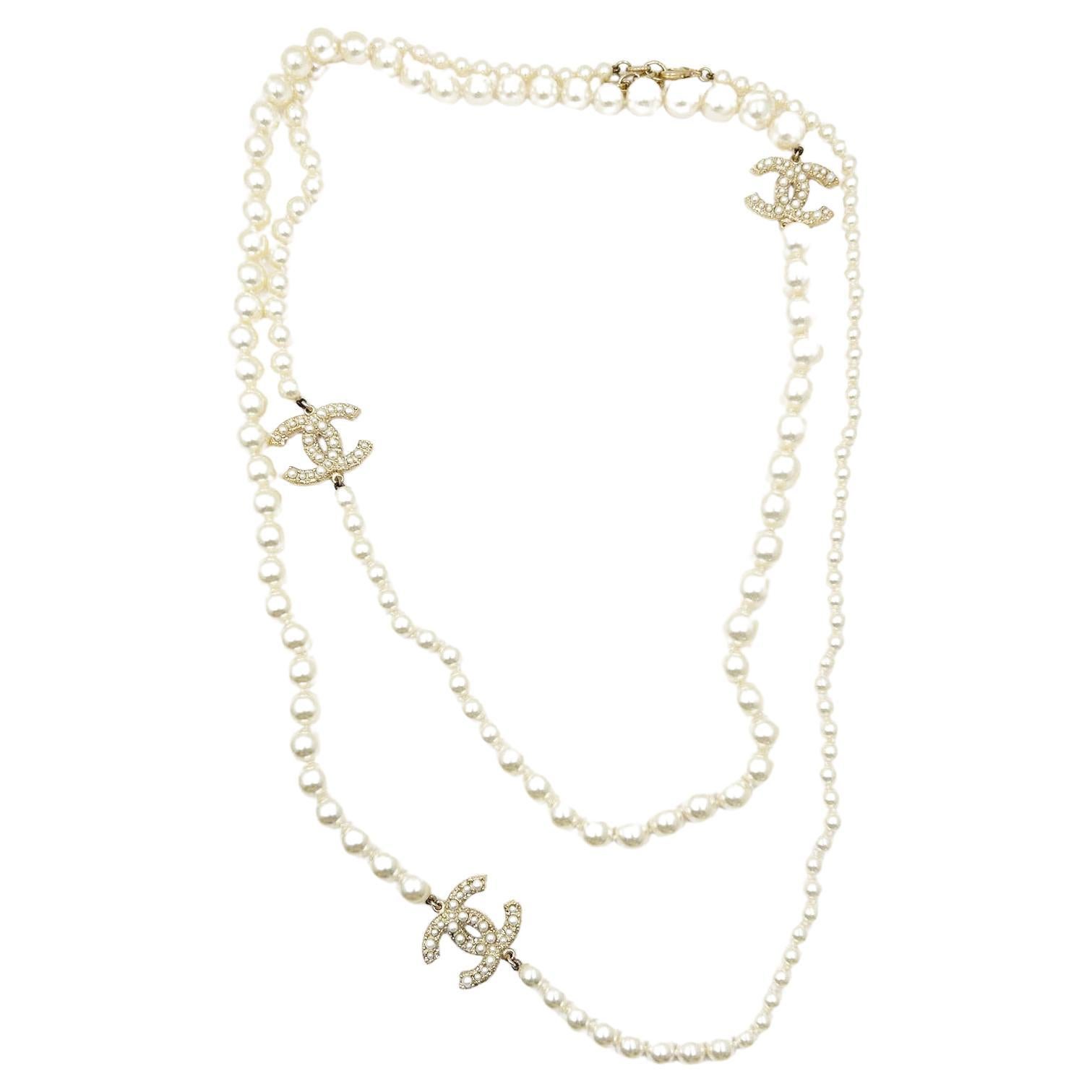 chanel pearl necklace choker