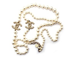 Chanel Gold CC Lange Halskette mit Scatter Perle Lange Halskette 100 Jahre Jahrestag 