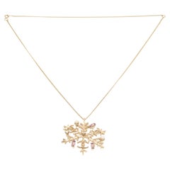 Vintage Chanel Gold CC Snowflake Necklace