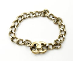 Chanel Gold CC Turnlock Chain Bracelet
