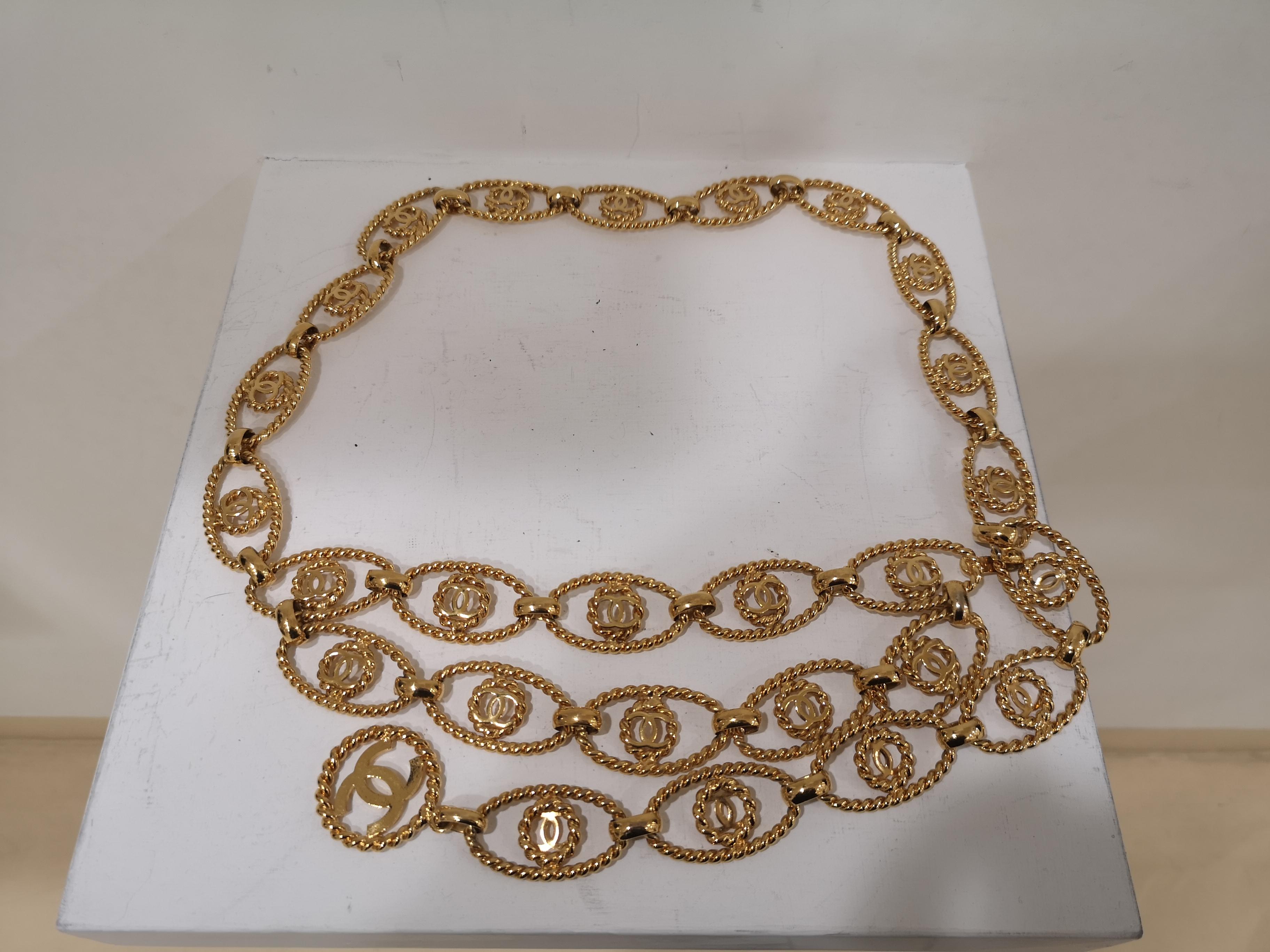 Women's Chanel Gold Chain CC Belt