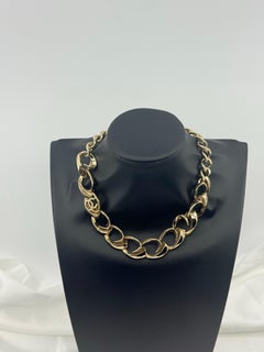 Chanel Gold Chain Link Chunky CC Statement Choker Necklace