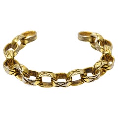 Vintage Chanel Gold Chain-Link Cuff Bracelet