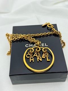 Chanel Gold Chain Vintage Charm Letters Necklace