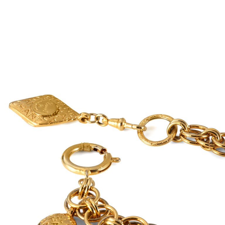 Chanel Gold Charm Vintage Bracelet at 1stDibs | gold charm bracelet ...