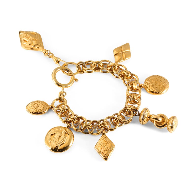Chanel Gold Charm Vintage Bracelet at 1stDibs gold charm bracelet