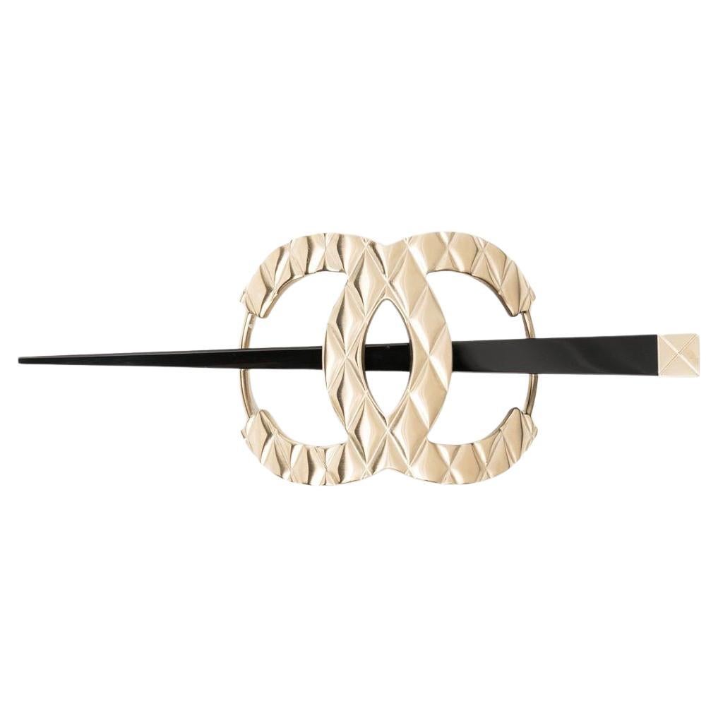 Chanel Gold Chop Stick Hair Pin Barrette