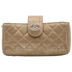 Chanel Gold Coated Coin Purse/Phone Holder