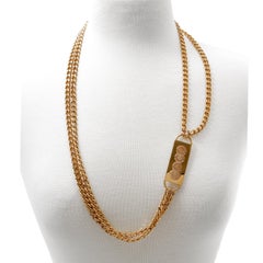 Chanel Gold COCO Plaque Chain Belt Necklace