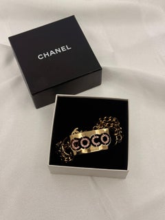 CHANEL Gold 'COCO' Vintage Chain Bracelet