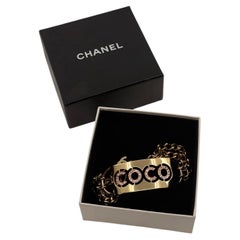 CHANEL Gold 'COCO' Vintage Chain Bracelet