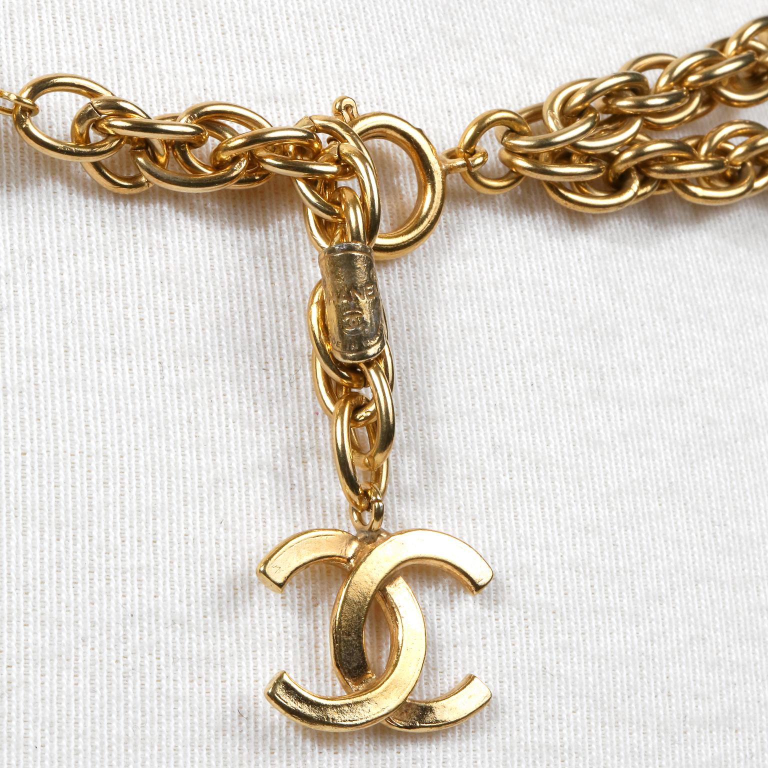 Chanel Gold Coin and Rock Crystal Necklace Belt 4