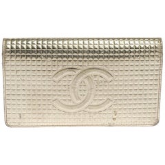 Chanel Gold Cubes Quilted Leather CC Flap Continental Wallet