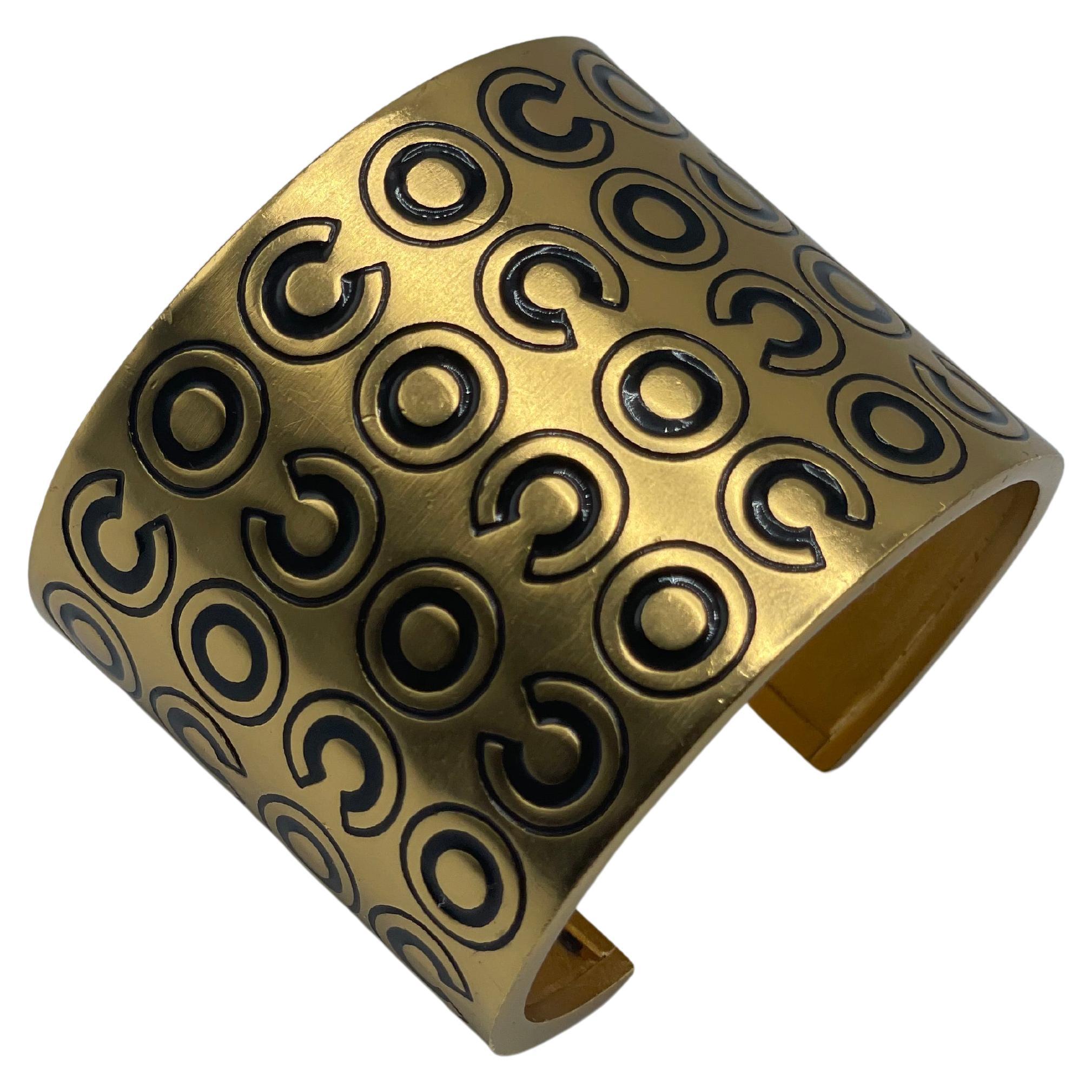 Chanel Gold Cuff COCO Bracelet  For Sale 3