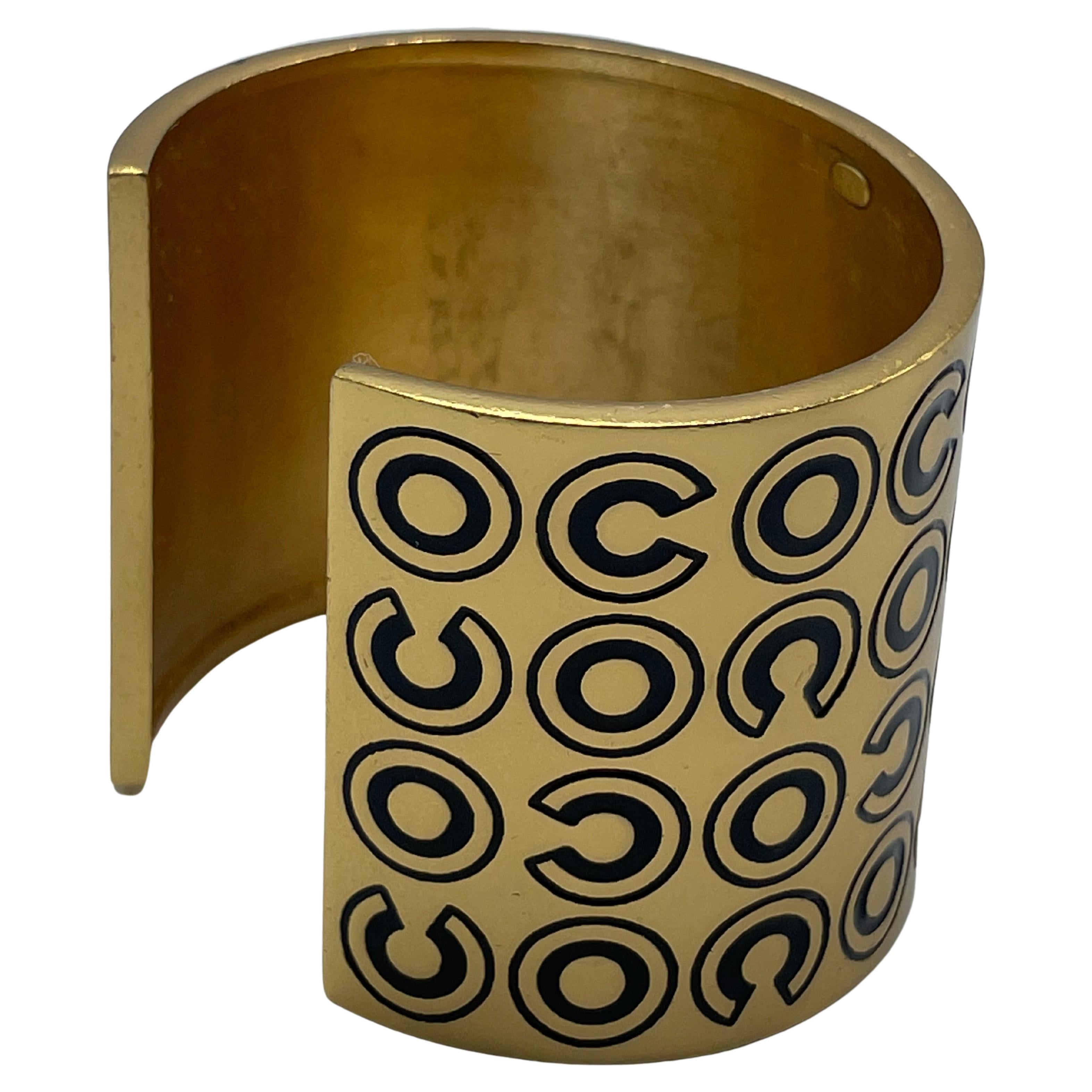 Chanel Gold Cuff COCO Bracelet  For Sale 1