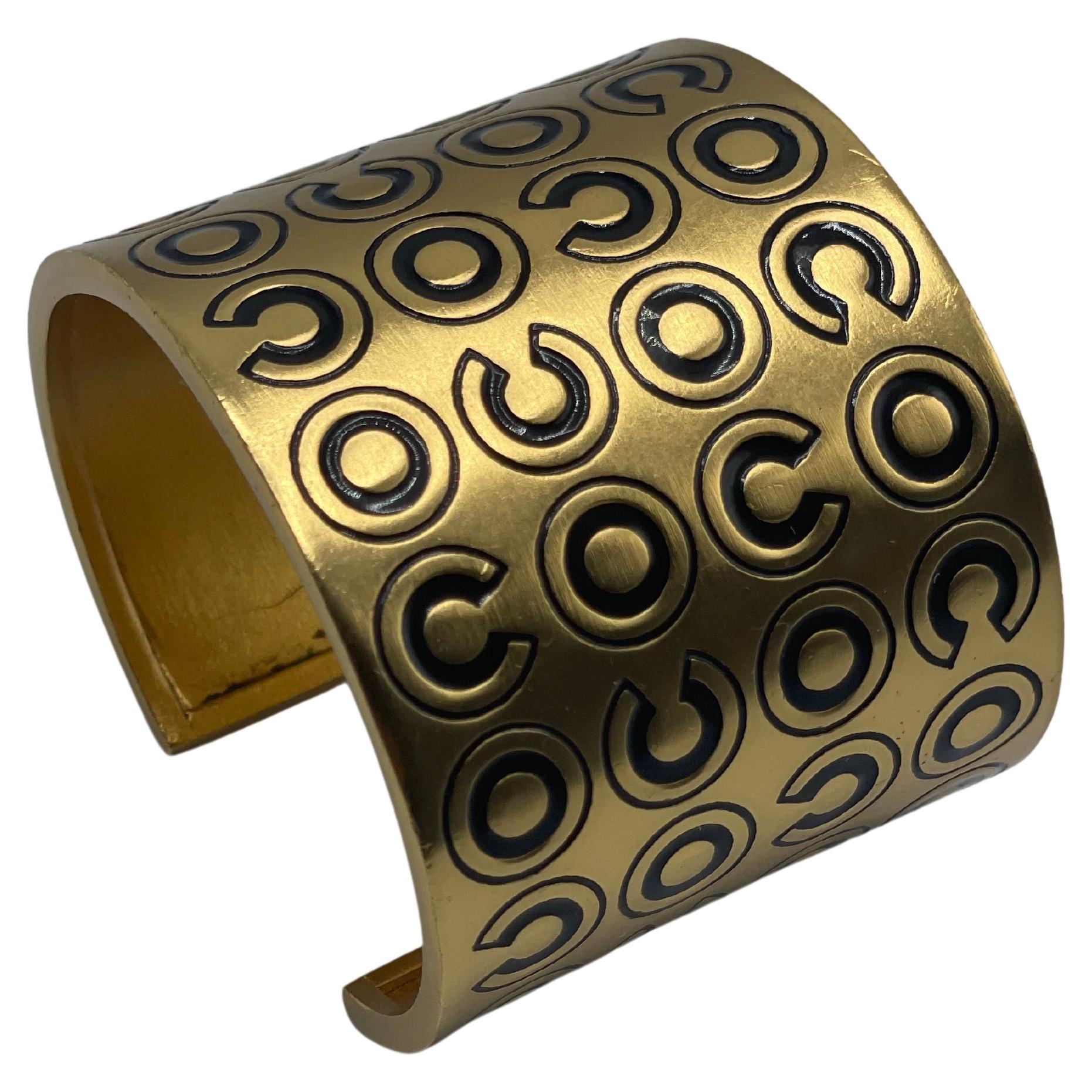 Chanel Gold Cuff COCO Bracelet  For Sale 2