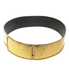 Chanel Gold Distressed Leather Waist Belt 90cm