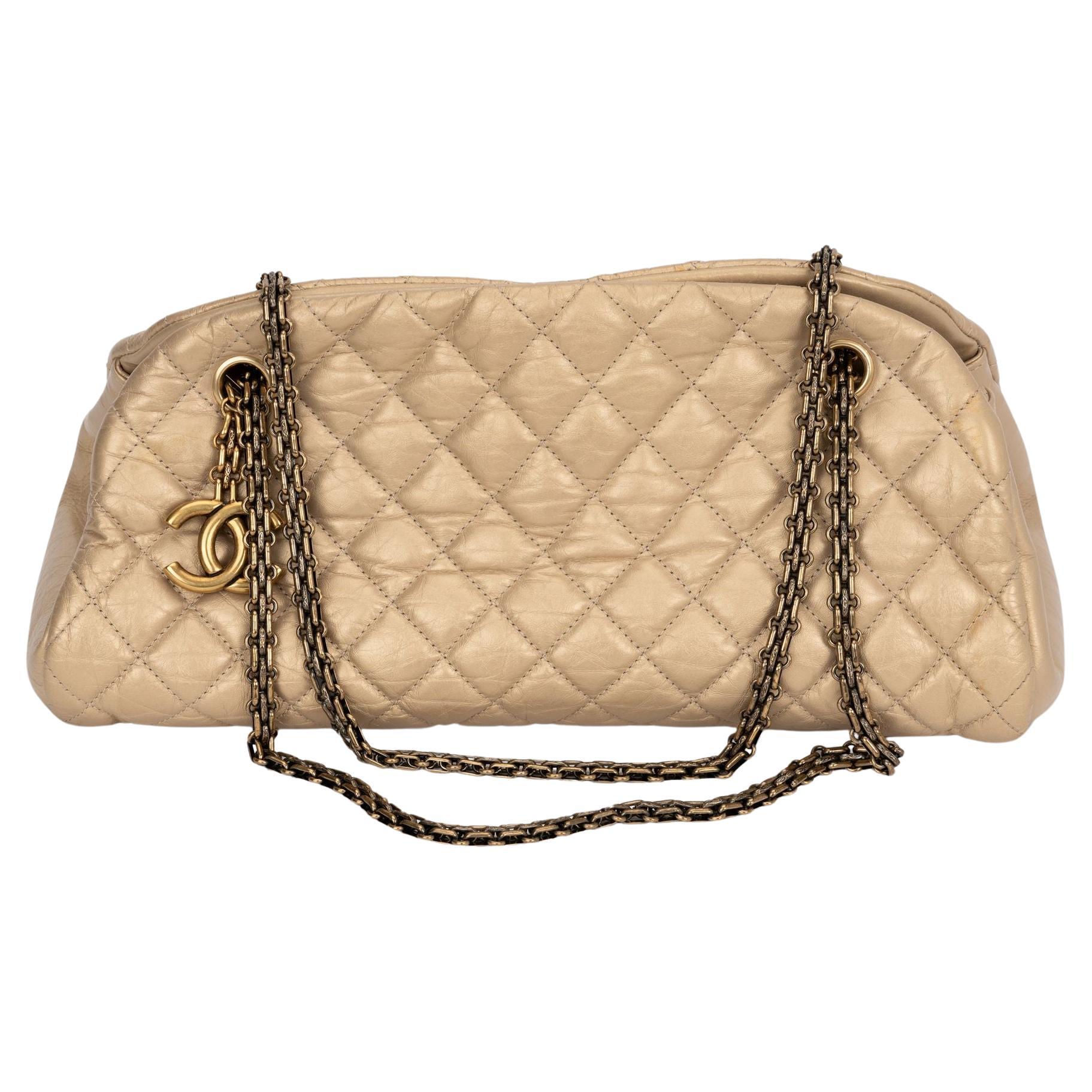 Chanel Gold Distressed Mademoiselle Bag For Sale