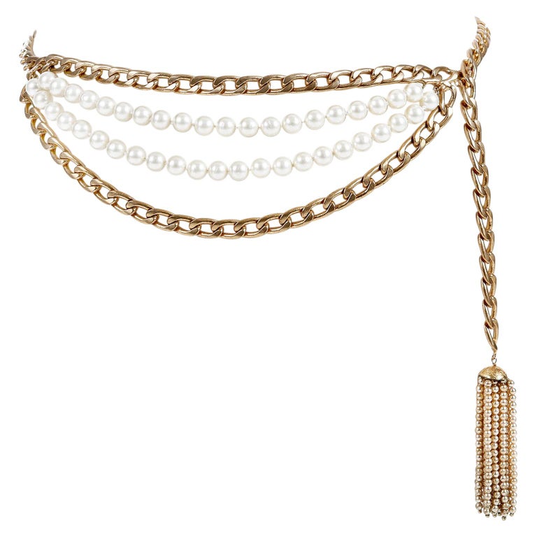 gold chain chanel belt