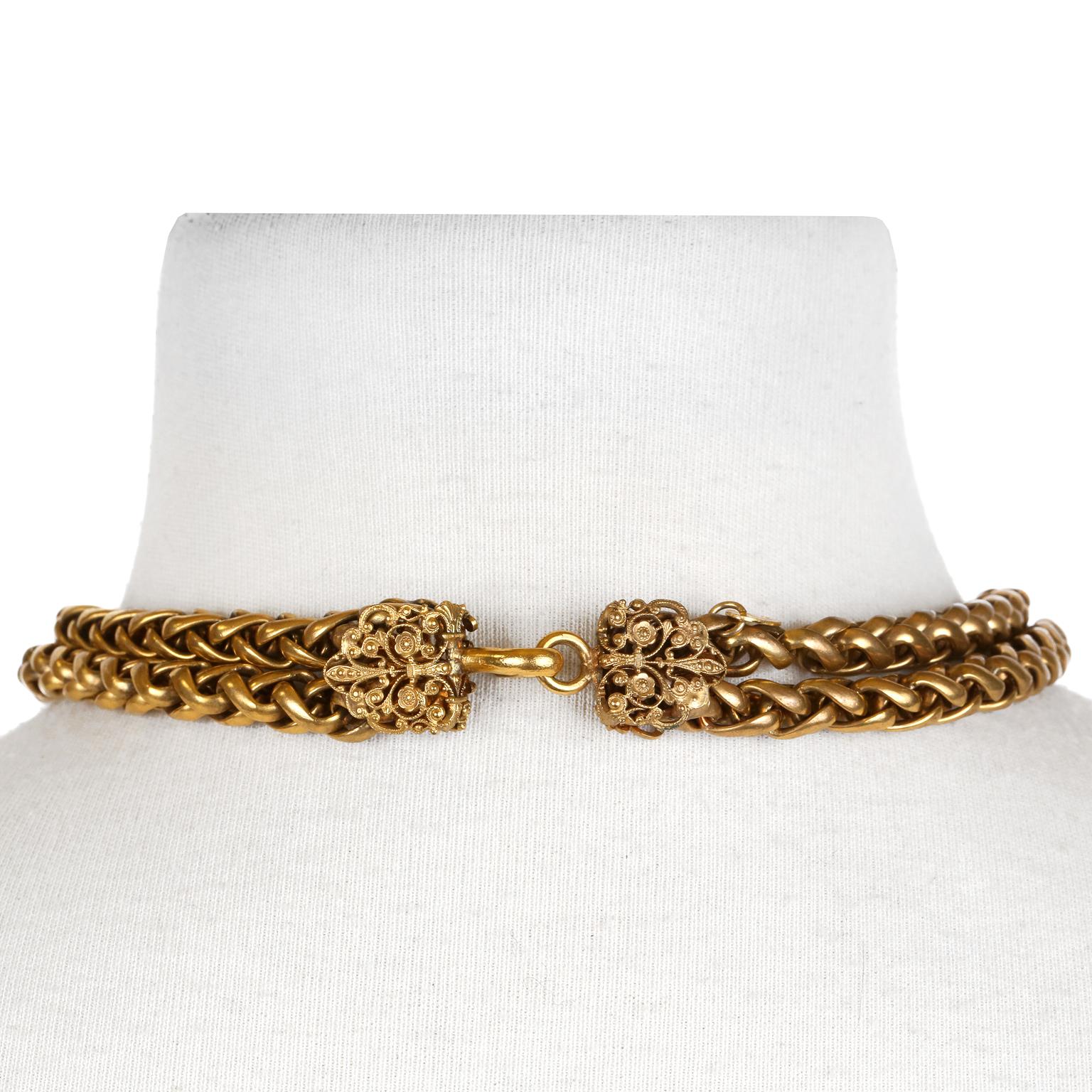 De las mujeres Gargantilla Chanel Oro Doble Filamento en venta