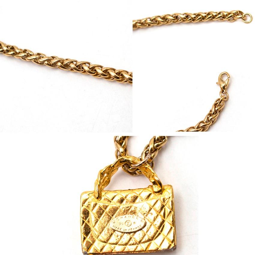Chanel Gold Flap Bag Necklace 2