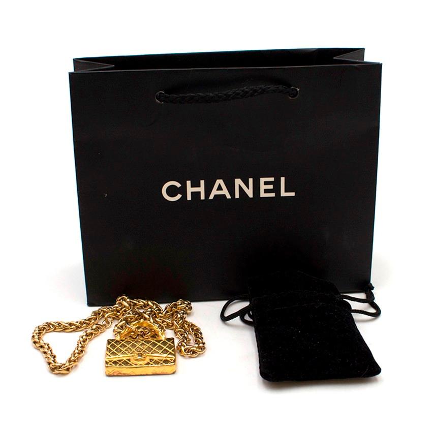 Chanel Gold Flap Bag Necklace 3