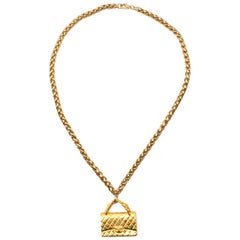 Chanel Gold Flap Bag Necklace