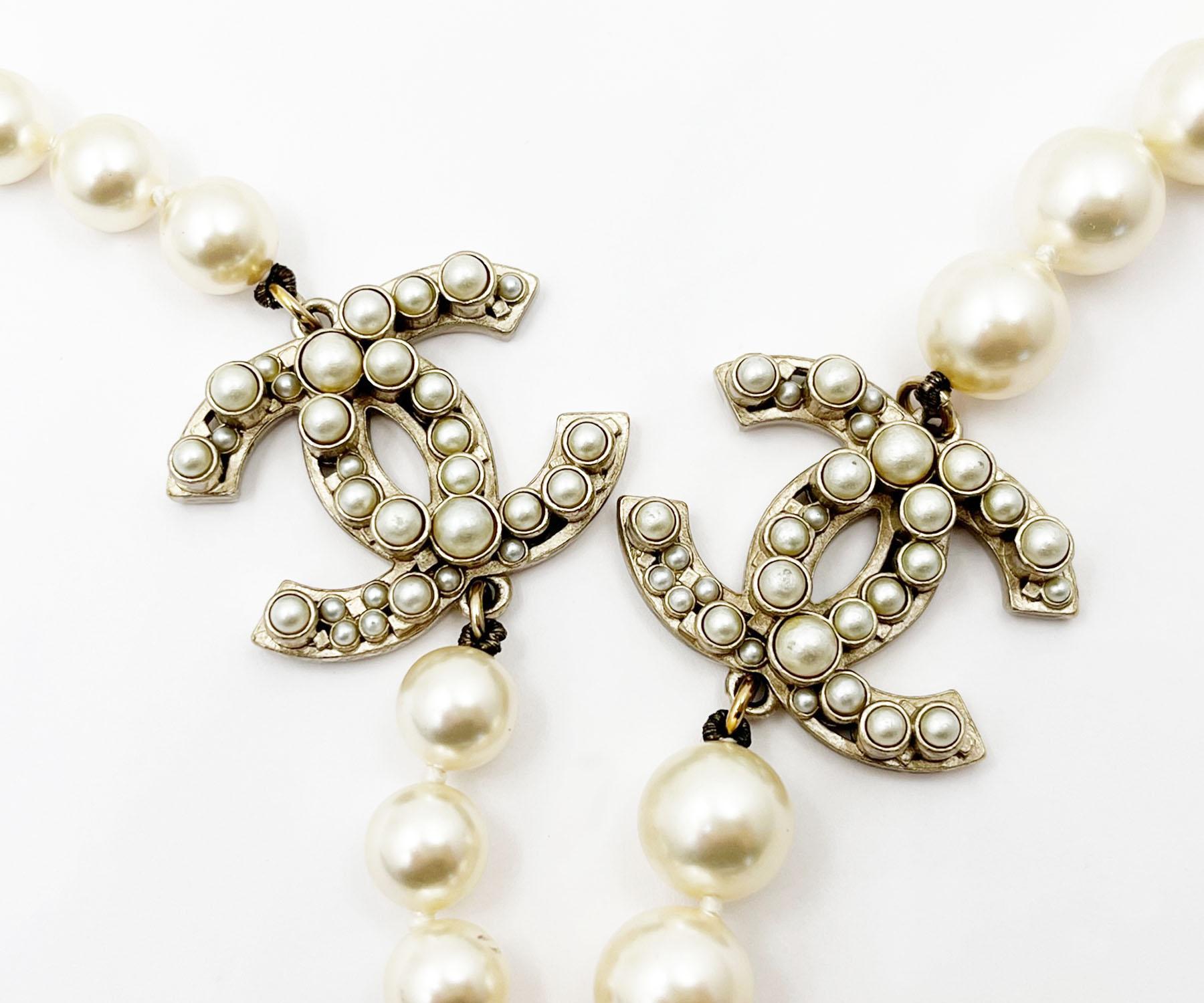 Artisan Chanel Gold Frame Bubble Pearl Pearl Necklace 
