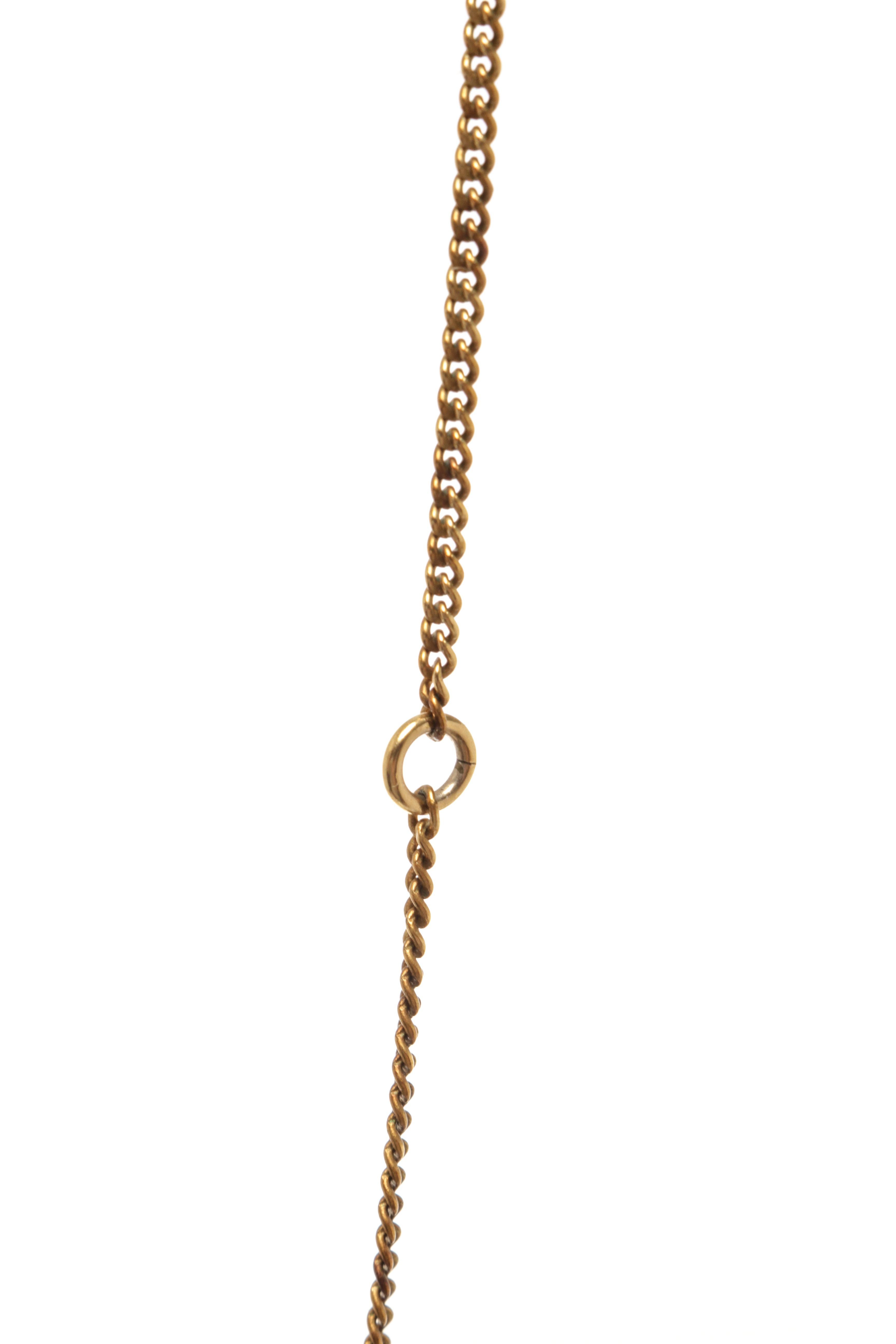 Chanel Gold Edelstein lange Halskette Damen im Angebot