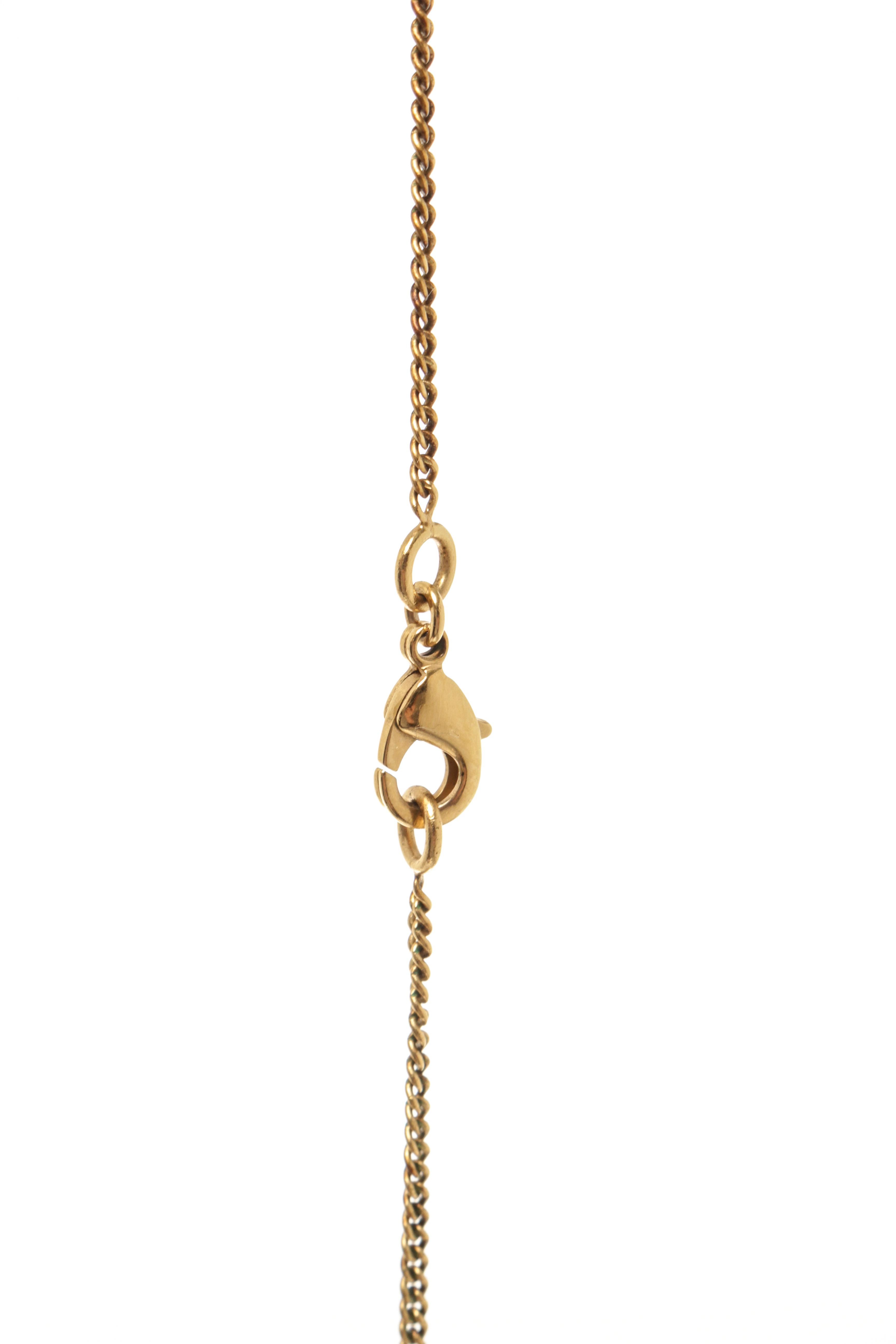 Chanel Gold Edelstein lange Halskette im Angebot 1
